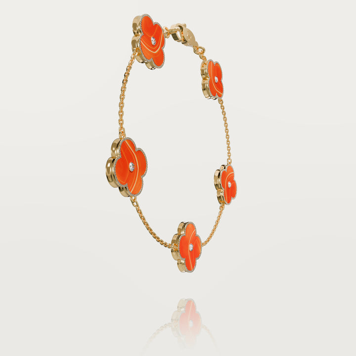 Solitaire glow multi clovers bracelet 