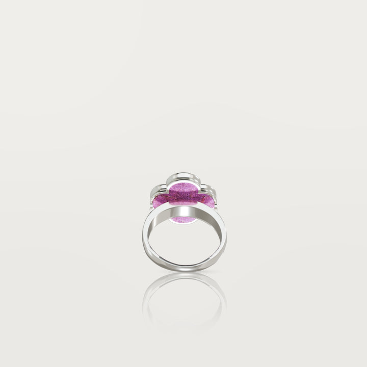 Solitaire Glow Clover Ring