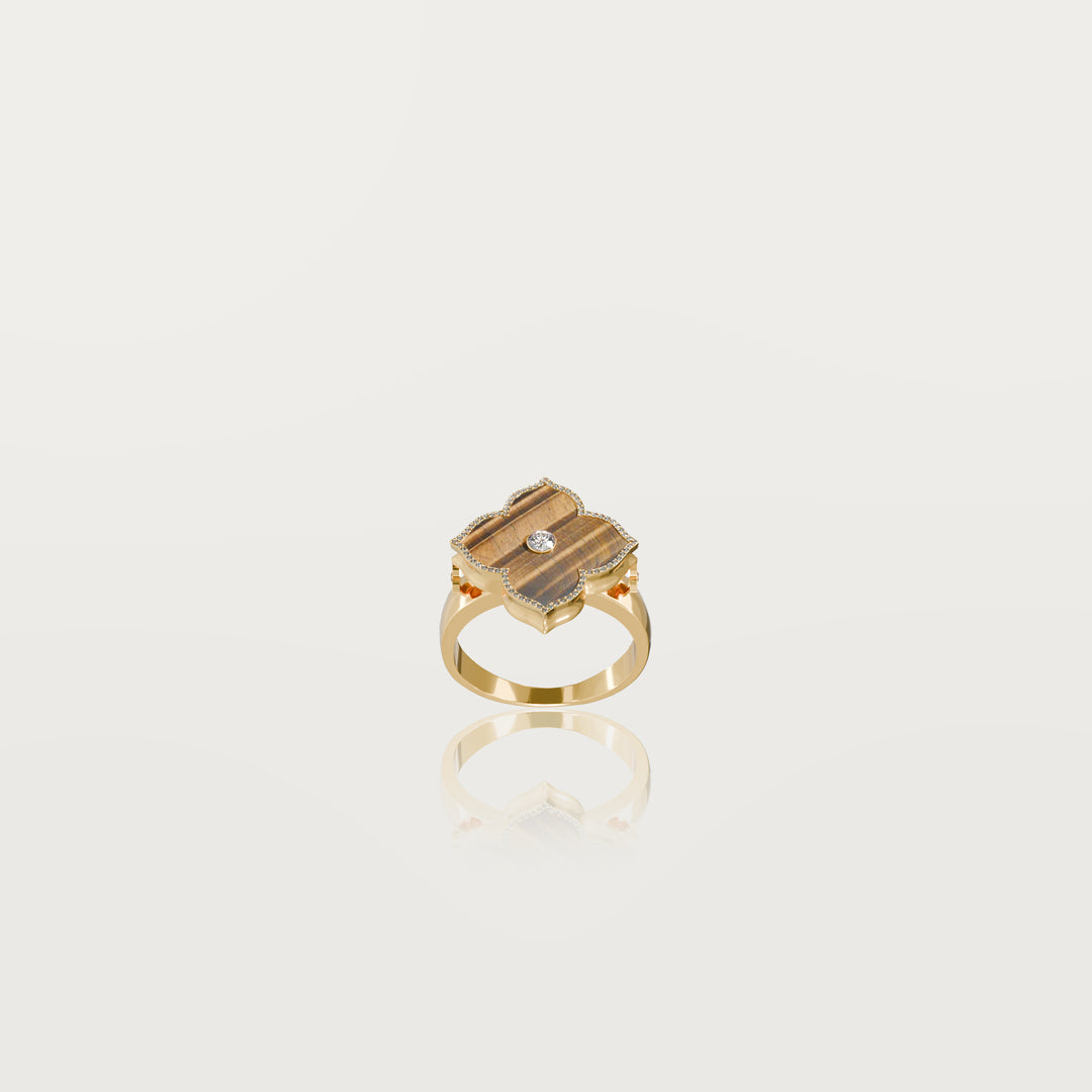 Bague trèfle éclat d'orient