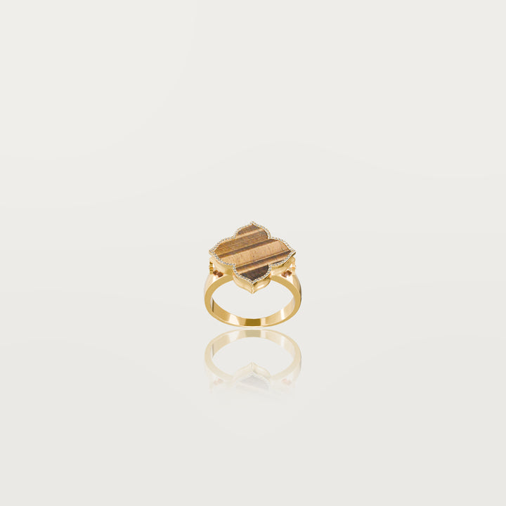 Refined oriental clover ring 