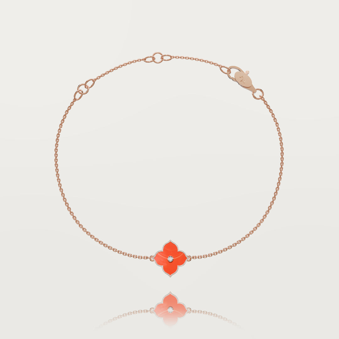 Oriental sparkle clover bracelet 