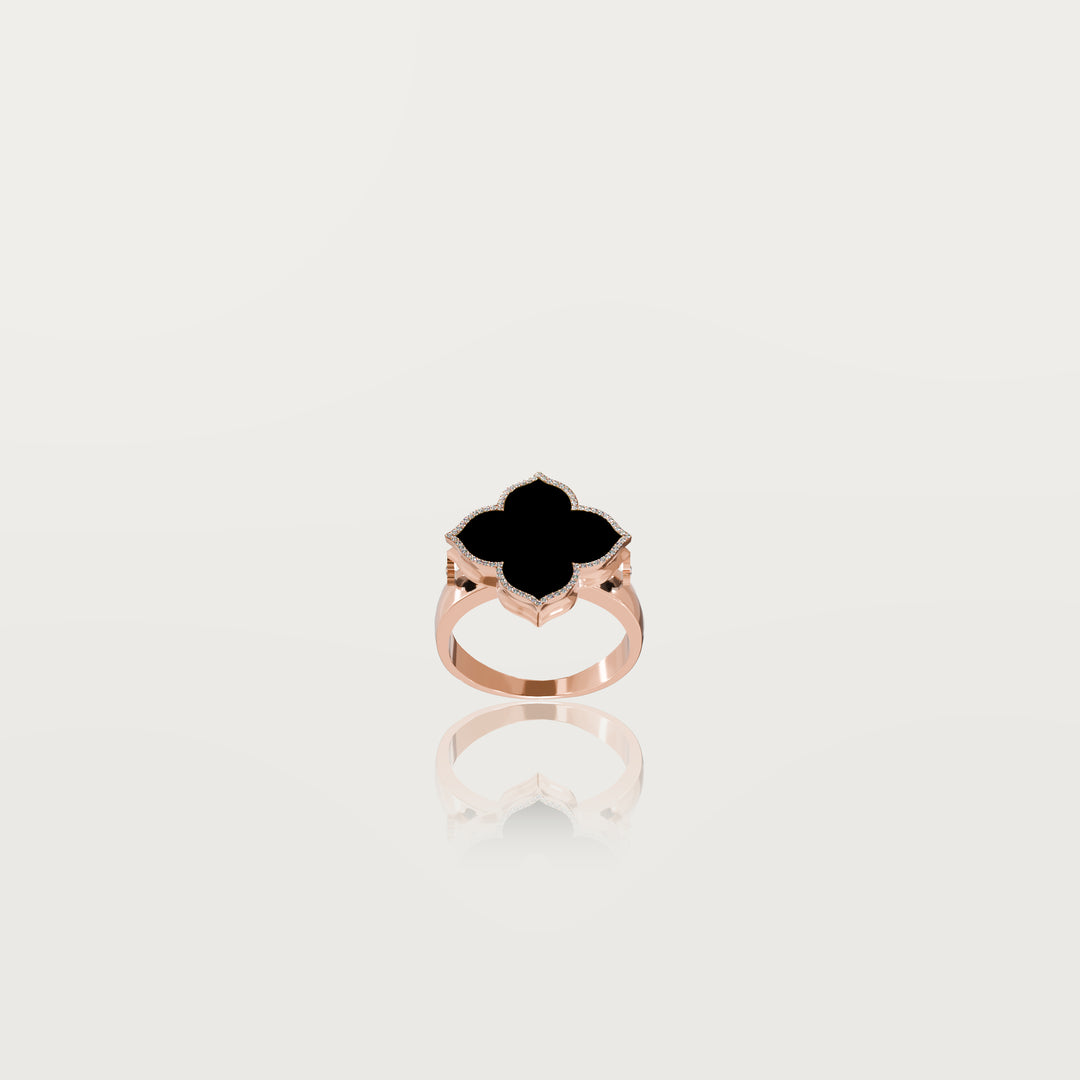 Refined oriental clover ring 