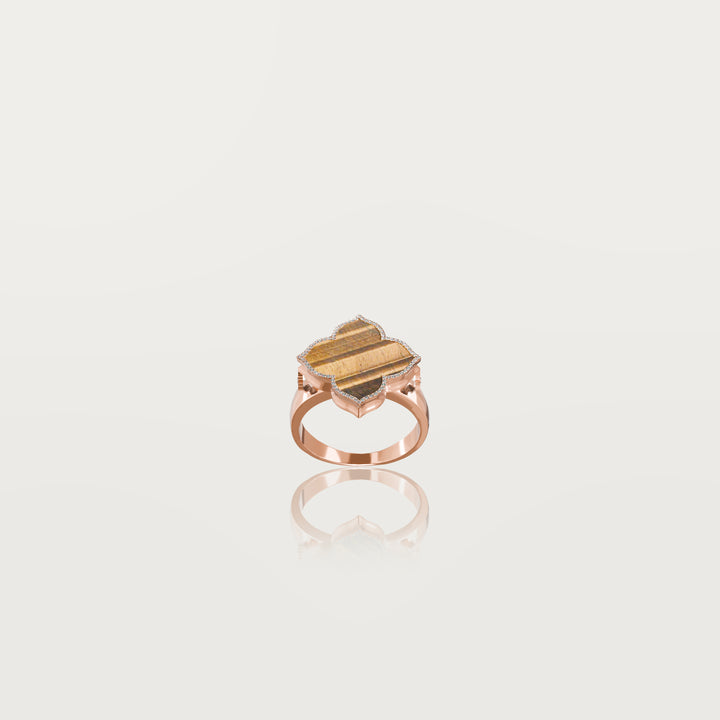 Refined oriental clover ring 