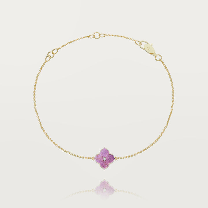 Oriental sparkle clover bracelet 