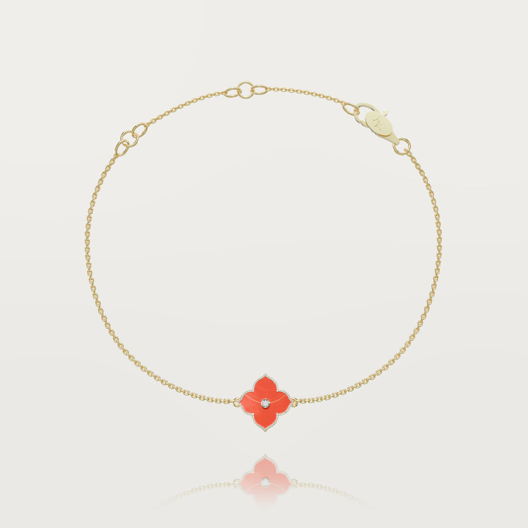 Oriental sparkle clover bracelet 