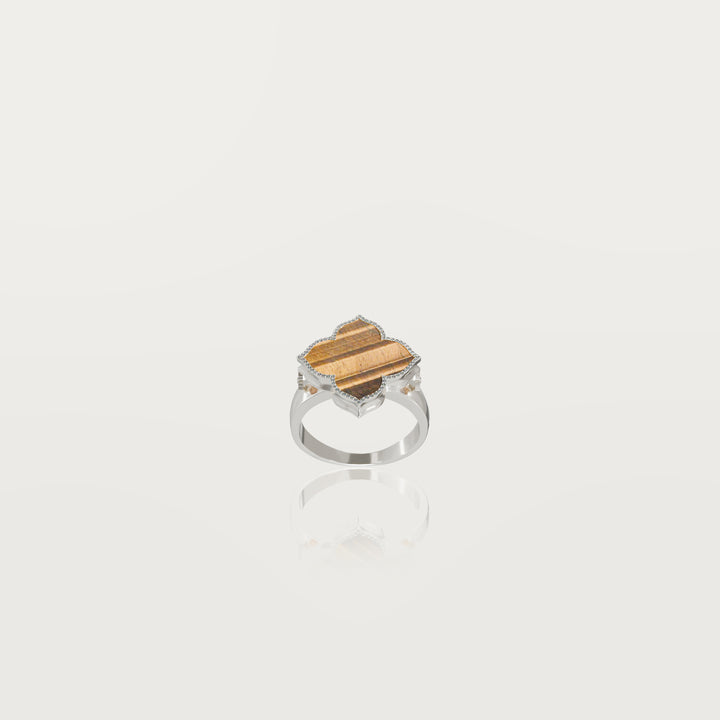 Refined oriental clover ring 