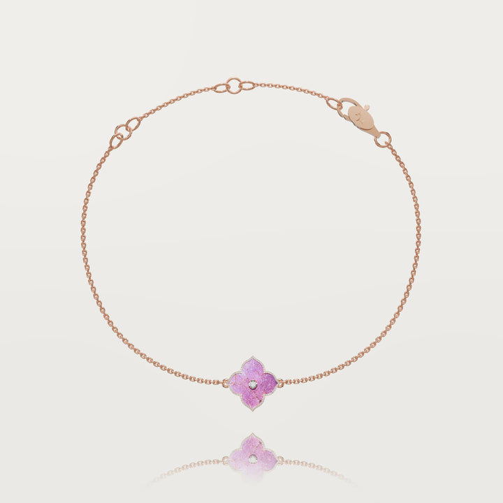 Oriental sparkle clover bracelet 