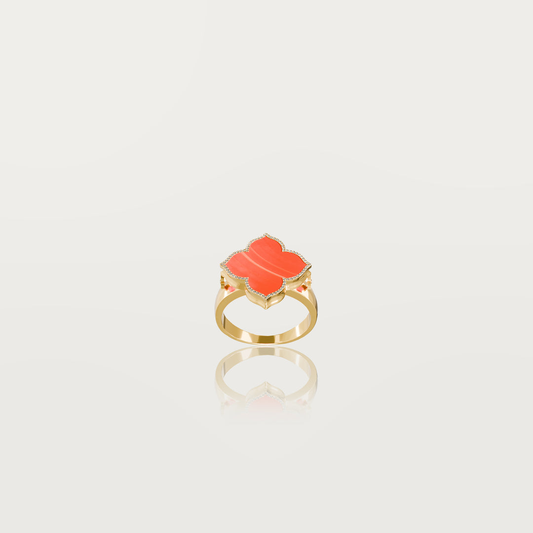 Refined oriental clover ring 