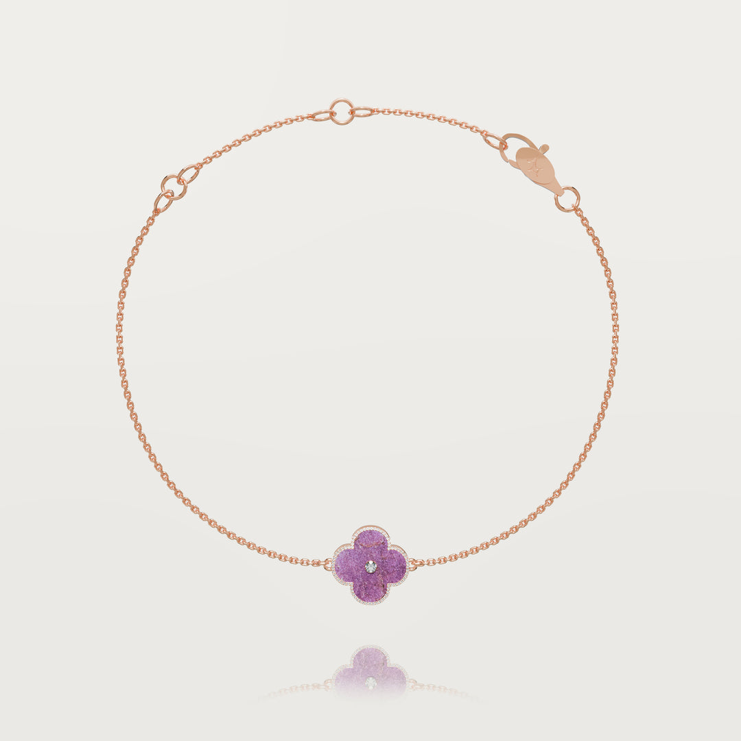 Bracelet trèfle lueur solitaire