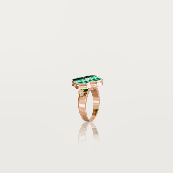 Solitaire Glow Clover Ring