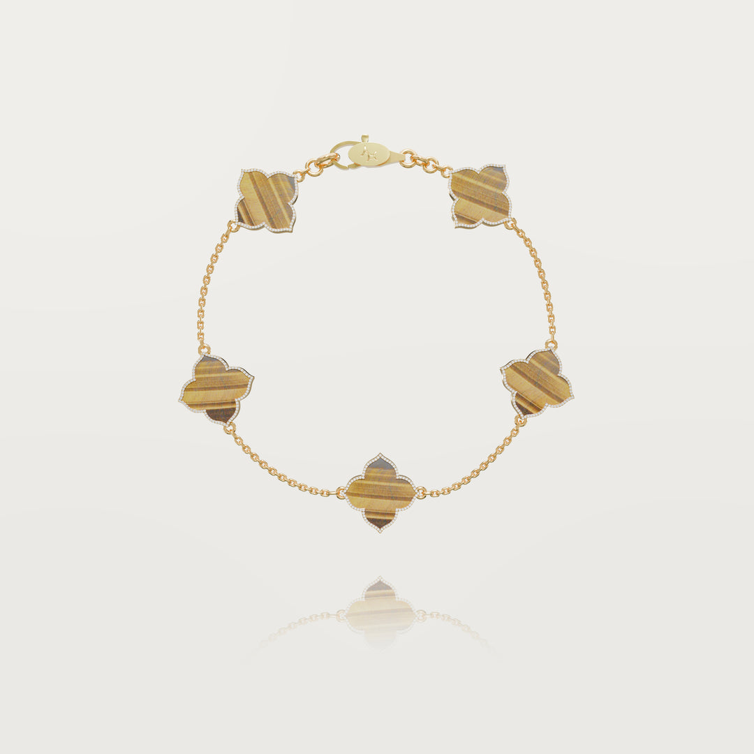 Refined oriental multi-clover bracelet 