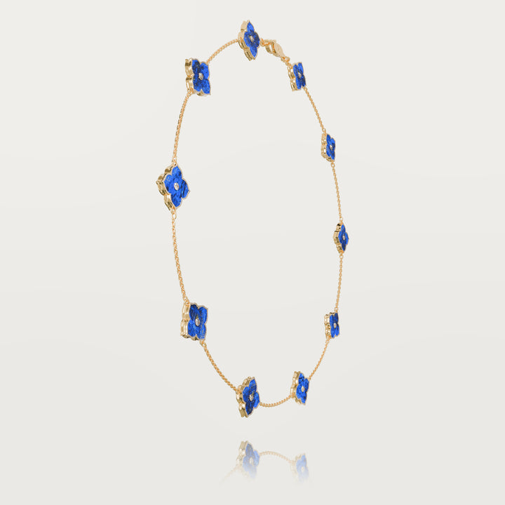 Oriental sparkle multi clovers necklace