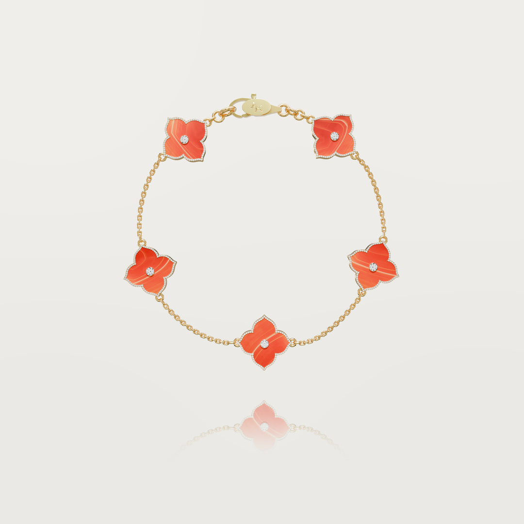 Oriental radiance multi clovers bracelet 