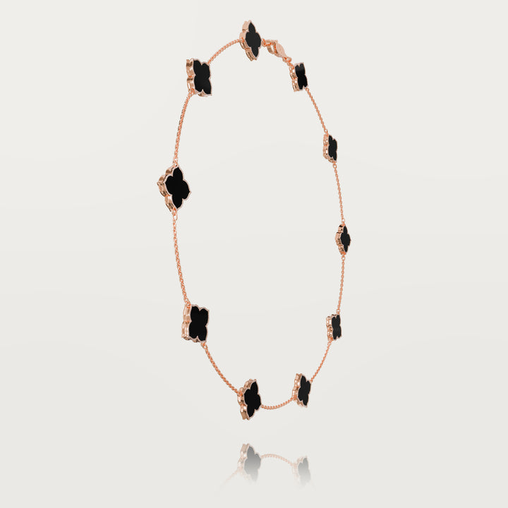 Refined oriental multi-clover necklace