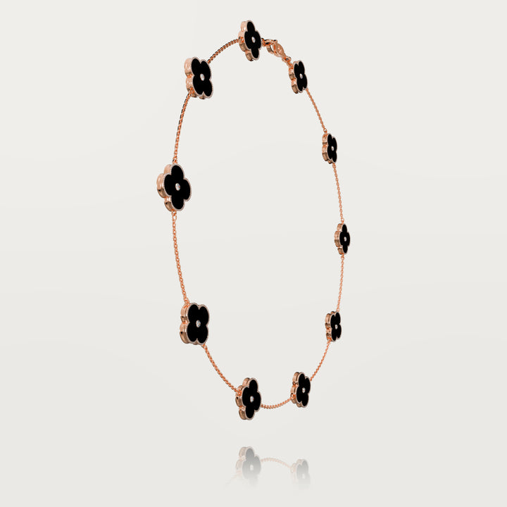 Collier multi trèfles lueur solitaire