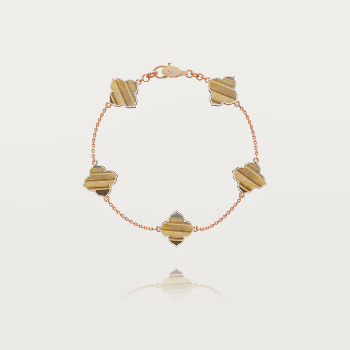 Refined oriental multi-clover bracelet 