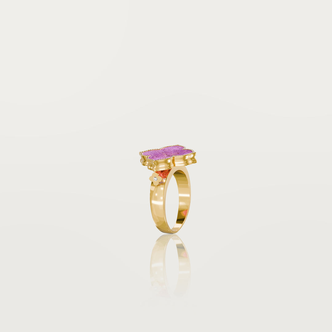 Refined oriental clover ring 