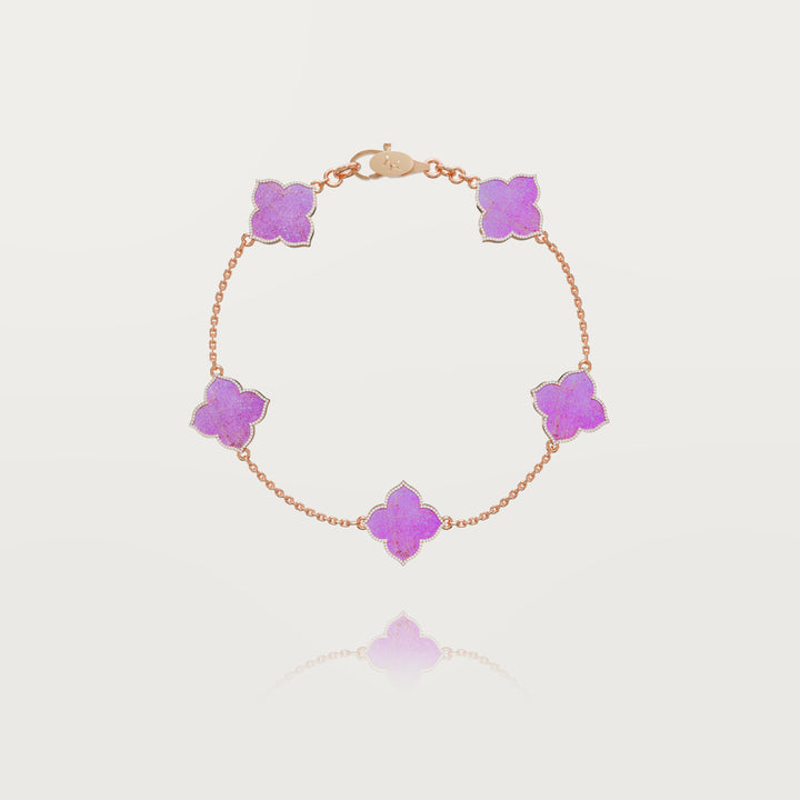 Refined oriental multi-clover bracelet 