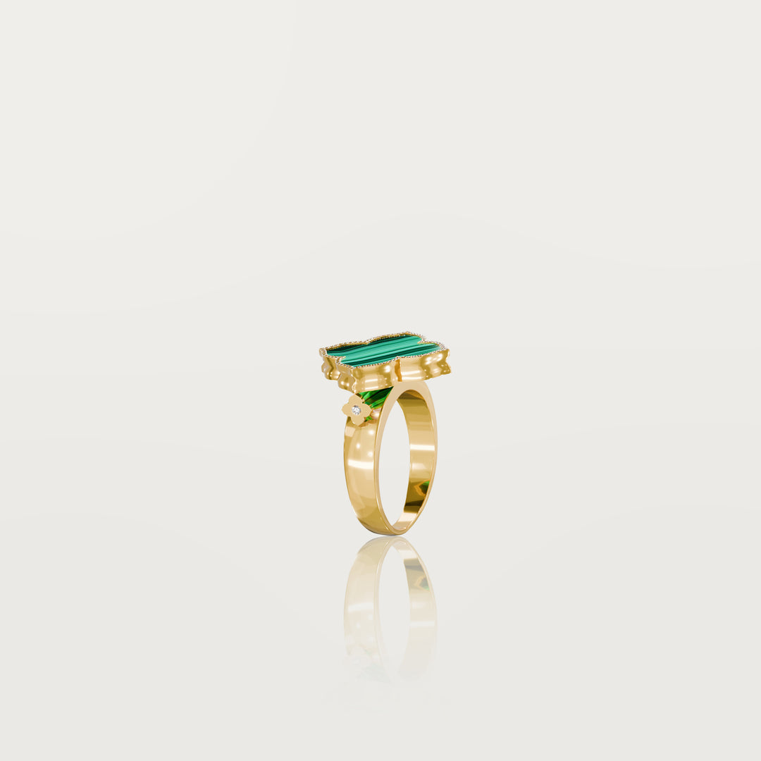 Refined oriental clover ring 