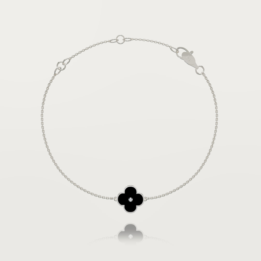 Bracelet trèfle lueur solitaire