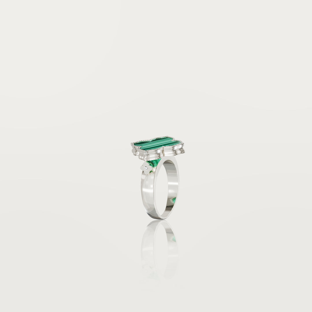 Refined oriental clover ring 