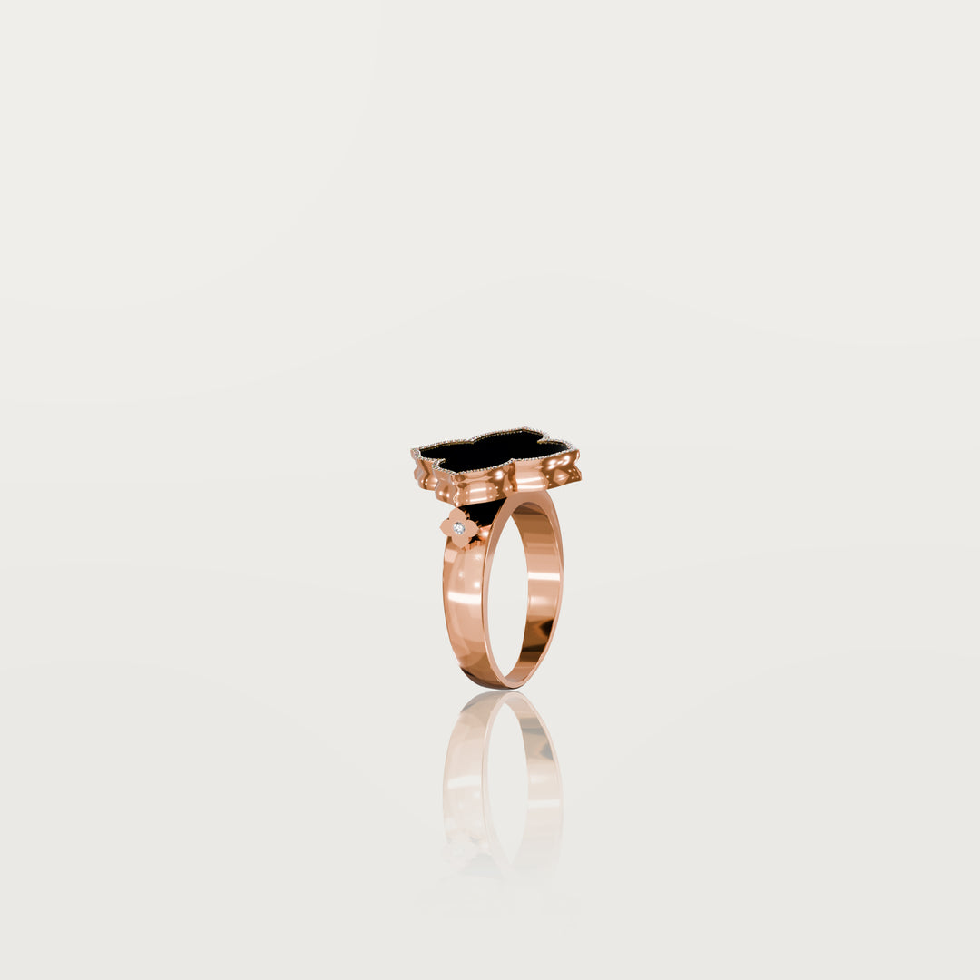 Refined oriental clover ring 