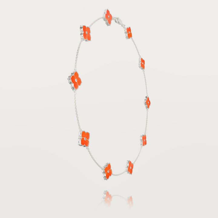 Oriental sparkle multi clovers necklace