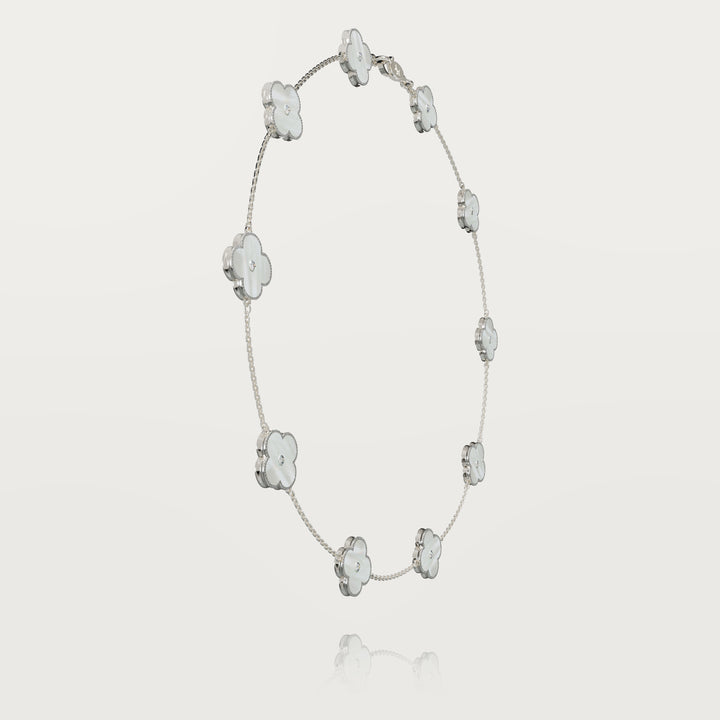 Solitaire glow multi clovers necklace 