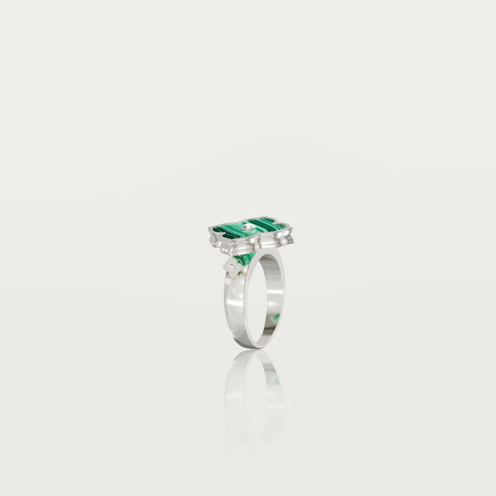 Oriental sparkle clover ring